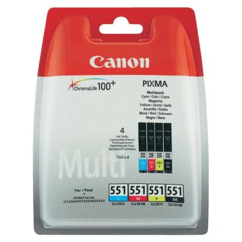 Canon oryginalny ink / tusz CLI-551, 6509B009, 6509B009, CMYK, blistr, 4x7ml, EOL