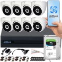 Zestaw monitoringu Dahua COOPER XVR 1TB 8x Kamer kopułkowych FullHD