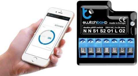 Przełącznik Blebox SwitchBoxD WiFi 230V dwukanałowy sterowany z aplikacji