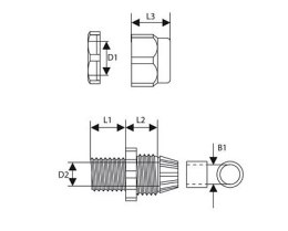 Dławnica kablowa z gwintem PG-13,5 jasnoszary (1szt.)
