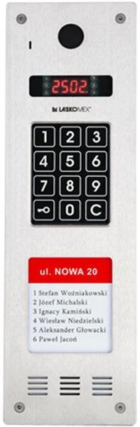 Laskomex CP-2533NR-040 Wąski panel audio pionowy, ze stali nierdzewnej, z czytnikiem RFID