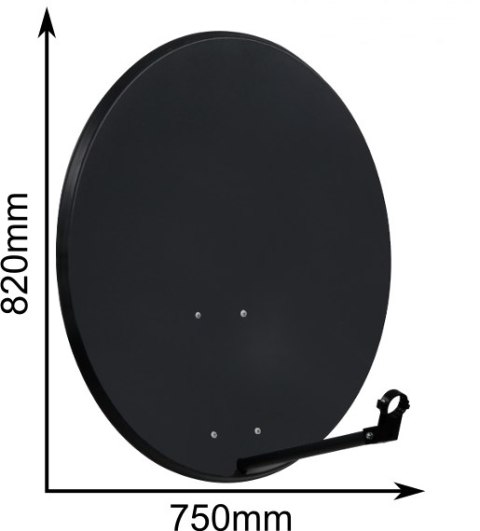 CZASZA ANTENA 80 CM CIEMNA (ASC-800M-C); 8881