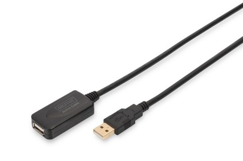 Przedłużacz/Extender USB 2.0 HighSpeed Typ USB A/USB A M/Ż aktywny, czarny 5m