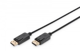 Kabel połączeniowy DisplayPort z zatrzaskami 4K 60Hz UHD Typ DP/DP M/M czarny 1m