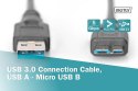 Kabel połączeniowy USB 3.1 Gen.1 SuperSpeed 5Gbps Typ USB A/microUSB B M/M czarny 0,25m