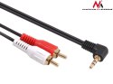 Przewód mini jack 3,5mm kątowy 2RCA 1m MCTV-824 Czarny