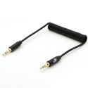 Kabel 3,5mm Mini Jack - 3,5mm Mini Jack M/M 1m spiralny