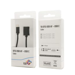 Kabel OTG USB AF - USB C 15cm czarny