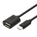 Kabel OTG USB AF - USB C 15cm czarny