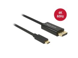 Kabel USB-C -> DisplayPort M/M 2m (tryb alternatywny DP) 4K 60Hz czarny