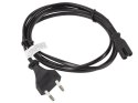 Kabel zasilający EURO (radiowy) CEE 7/16 - IEC 320 C7 1.8M czarny