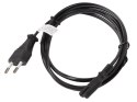 Kabel zasilający EURO (radiowy) CEE 7/16 - IEC 320 C7 1.8M czarny