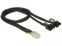 Kabel rozdzielacz zasilania 2x PCI Express 8Pin/1x 6Pin oplot