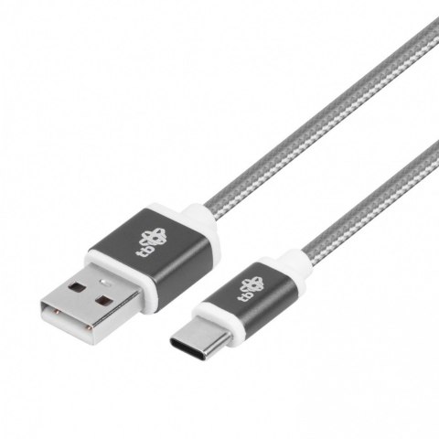 Kabel USB-USB C 1.5m szary sznurek