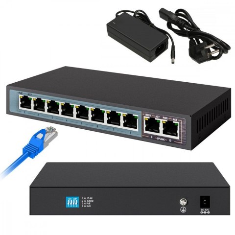 Switch Perses 8X EX-SG1008PE 10/100/1000M TX PoE AT/AF, Full Gigabit PoE