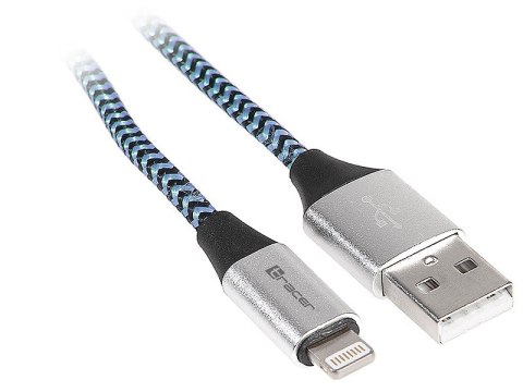 Kabel USB 2.0 iPhone AM lightning 1,0m czarno-niebieski