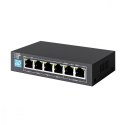 Przełącznik EUROS V2 6 portów POE SWITCH 4 porty 10-100MBPS POE + 2 porty UPLINK 802.3AF 60W