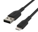 Kabel Braided USB- Lightning 15cm czarny