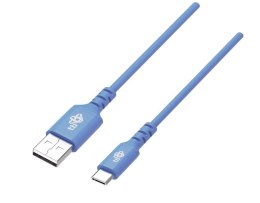 Kabel USB-USB C 1m silikonowy niebieski Quick Charge