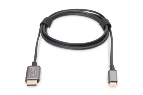 Kabel adapter HDMI 4K 30Hz na USB Typ C 3.1 metalowa obudowa HQ czarny 1.8m