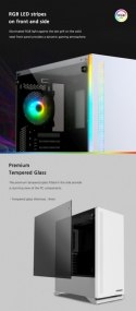 Obudowa S5 WHITE ATX Mid Tower PC Case RGB fan TG