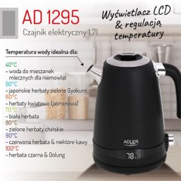 Czajnik 1.7l z wyświetlaczem LCD oraz regulacją temperatury czarny AD 1295b