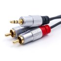 Kabel 2xRCA / Mini Jack 3.5mm | 1m | czarny