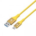 Kabel USB 3.0 - USB C 2m PREMIUM 3A żółty TPE