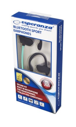 Słuchawki douszne Bluetooth sportowe Czarno-zielone