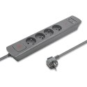 Listwa antyprzepięciowa | 4 gniazda | 2xUSB | 1.8m | Szara