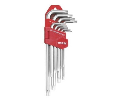 YATO KLUCZE TORX FAJKOWE 9szt. T10-T50 DŁUGIE, Z OTWOREM 0511