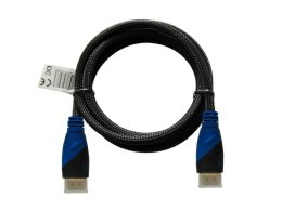 Kabel HDMI (M) 2m, oplot nylonowy, złote końcówki, v1.4 high speed, ethernet/3D, CL-48