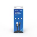 Kabel magnetyczny USB - USB typ C, Micro i Lightning, czarny, 1m, CL-152