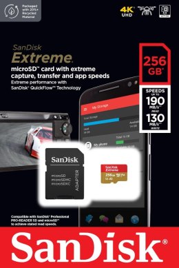 Karta pamięci Extreme microSDXC 256GB 190/130 MB/s A2 V30 U3