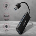 HUE-G1A Hub 4-portowy USB 3.2 Gen 1 SLIM, kabel Type-A 14cm