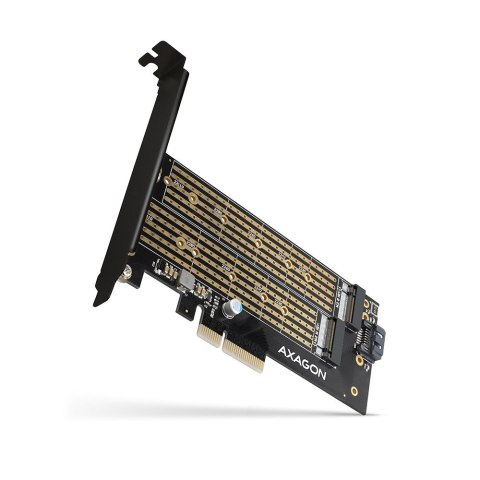 PCEM2-D Adapter wewnętrzny PCIe x4, 1x M.2 NVMe M-key + 1x SATA B-key slot, SP & LP