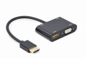 Adapter HDMI męski do HDMI żeński + VGA żeński z audio i dodatkowym portem zasilania