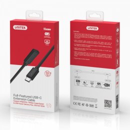 Przedłużacz USB-C 3.1 GEN 2; 4K; PD 100W; 0,5m; M/F; C14086BK