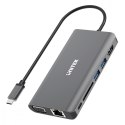 HUB 8-w-1 USB-C 3.1; HDMI; VGA; RJ45; SD; PD 100W; D1019B