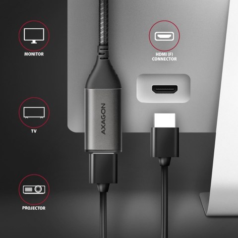 RVC-HI2M Adapter aktywny USB-C -> HDMI 2.0 4K/60Hz Aluminum, 25cm kabel