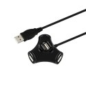 Hub HUE-X3B 4-portowy USB 2.0 kabel 1,2m Czarny