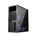 Obudowa Midi Tower Fornax M100B ATX niebiesie wentylatory Czarna