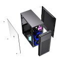 Obudowa Midi Tower Fornax M100B ATX niebiesie wentylatory Czarna