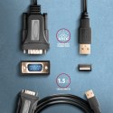 ADS-1PQN Adapter USB 2.0 > RS-232 Port szeregowy, 1,5m kabel, chip FTDI