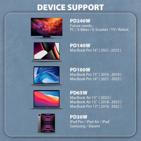 BUCM2-CM30AB Kabel USB-C - USB-C, 3.0m 5A charging, ALU, 240W PD, oplot, USB2.0, czarny