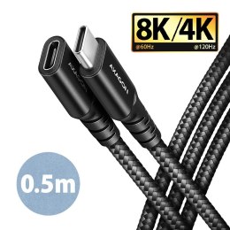 BUCM32-CF05AB Kabel przedłużacz Gen2 USB-C - USB-C 0.5m, 5A, 20Gbps, PD 240W, oplot