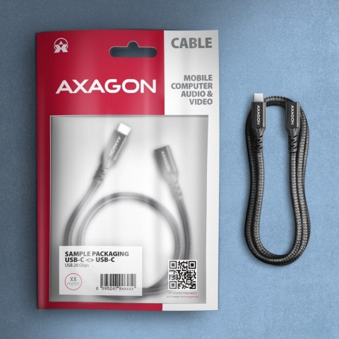 BUCM32-CF10AB Kabel przedłużacz Gen2 USB-C - USB-C, 1m, 5A, 20Gbps, PD 240W, oplot, czarny