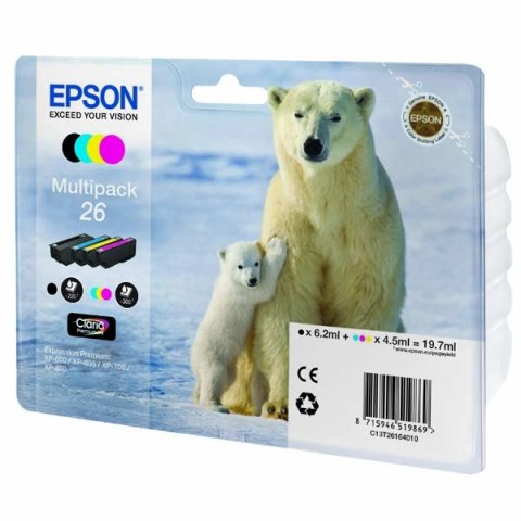 Epson oryginalny ink / tusz C13T26164010, T261640, CMYK, 3x4,5/6,2ml