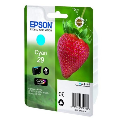 Epson oryginalny ink / tusz C13T29824010, T29, cyan, 3,2ml