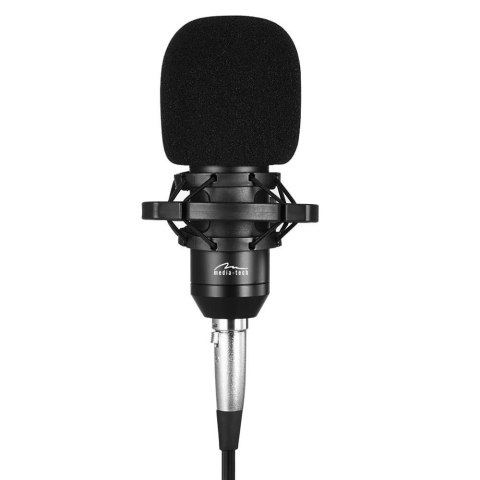 Mikrofon pojemnościowy, studyjny z zestawem akcesoriów STUDIO AND STREAMING MICROPHONE MT397S (Srebrny)